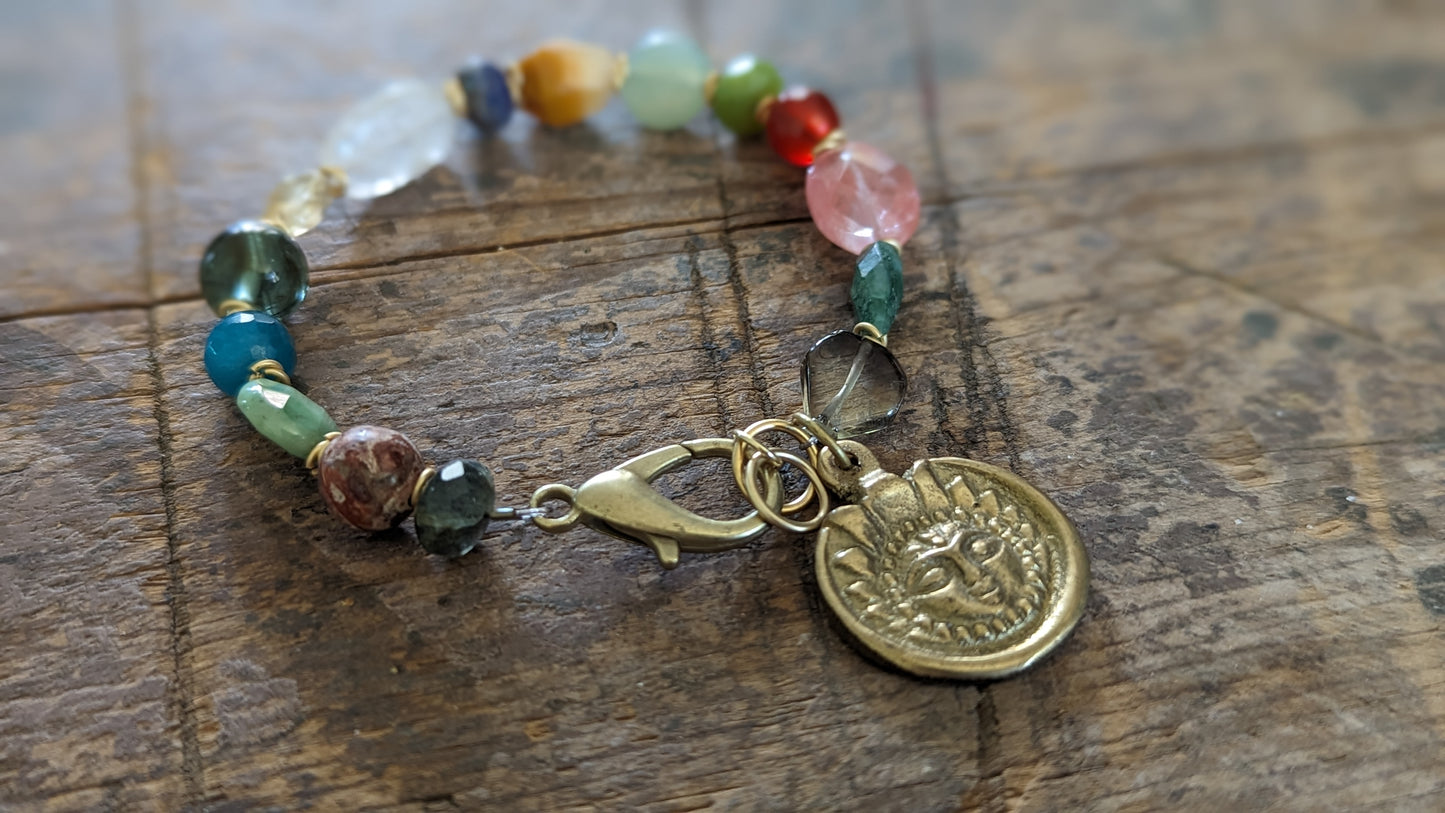 Semi- Precious Gemstone Charm Bracelet