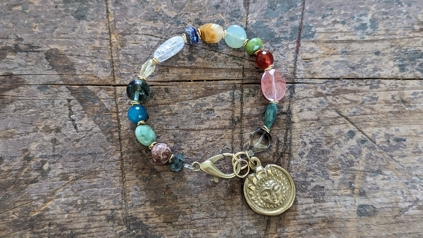 Semi- Precious Gemstone Charm Bracelet