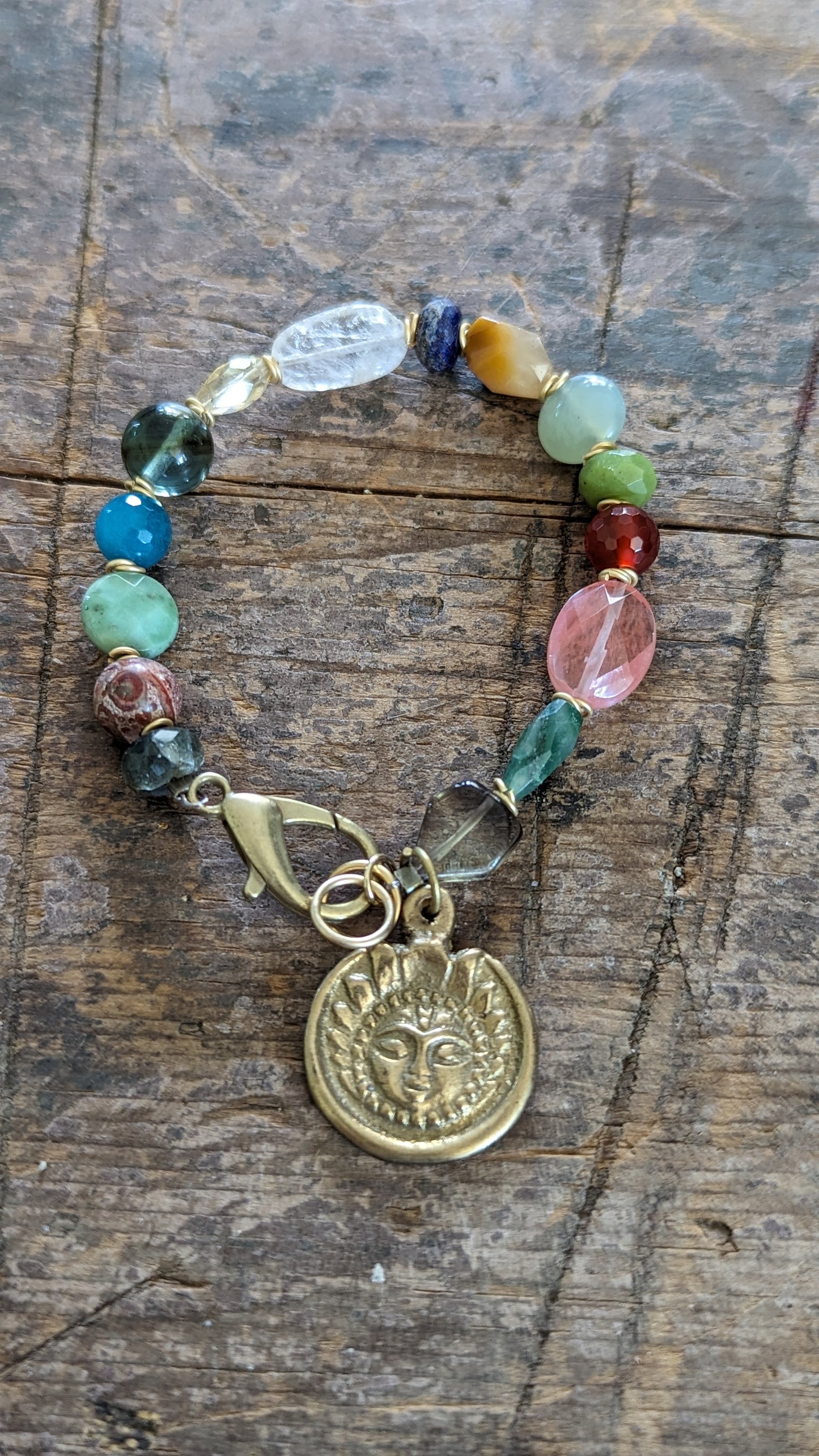 Semi- Precious Gemstone Charm Bracelet