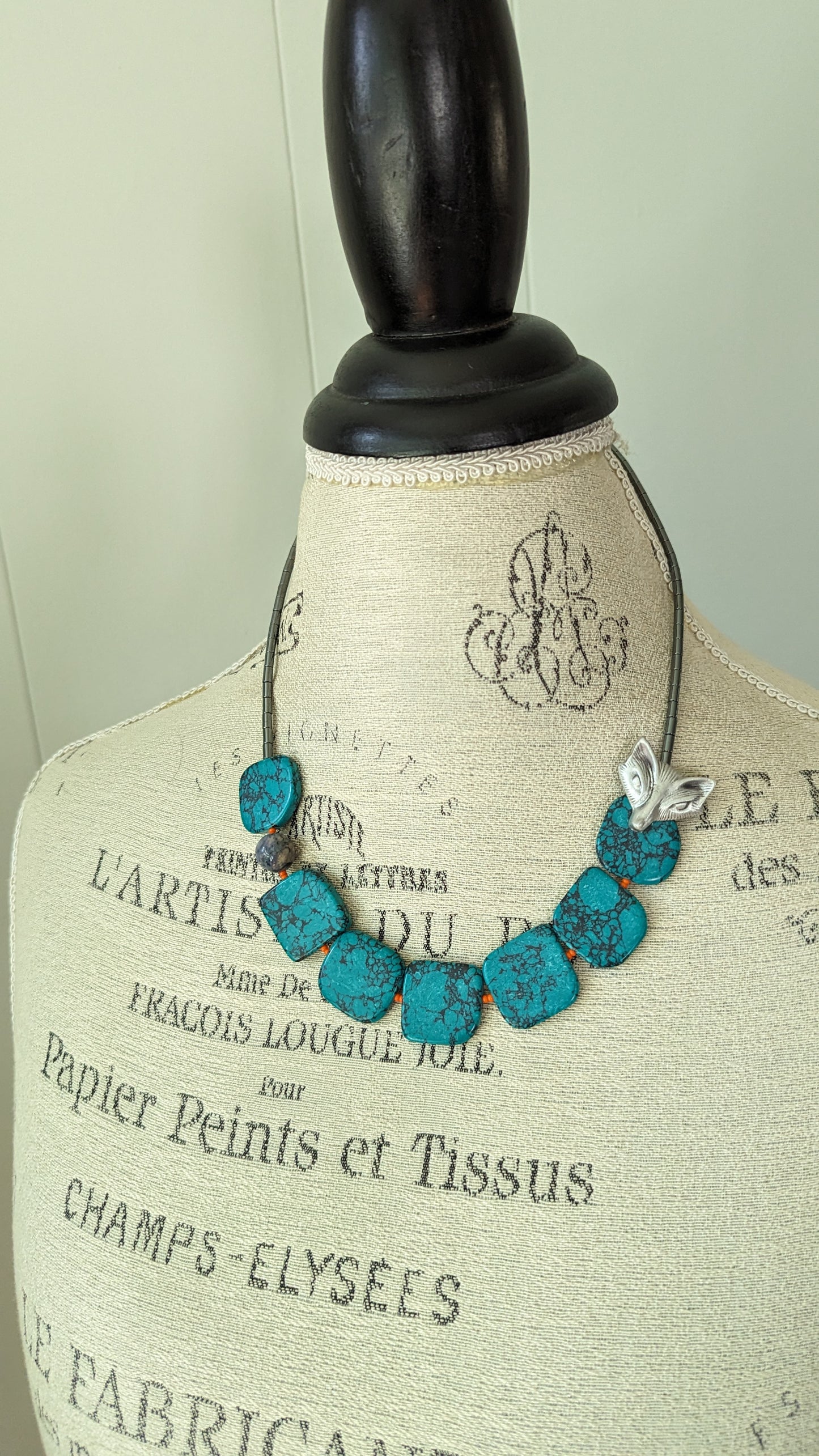 Beaded Necklace with Fox Focal