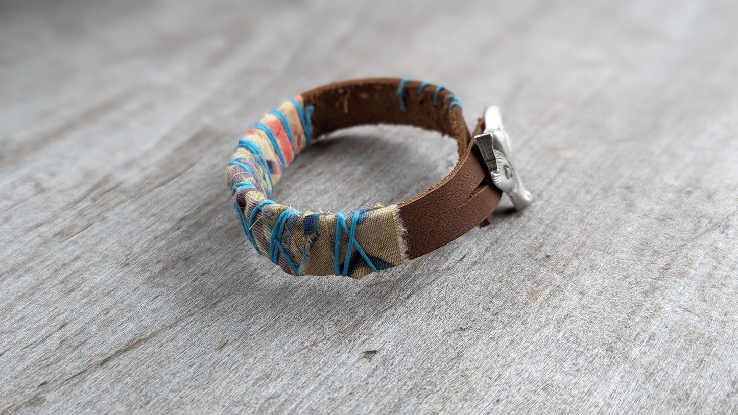 Leather Cuff with Fox Button