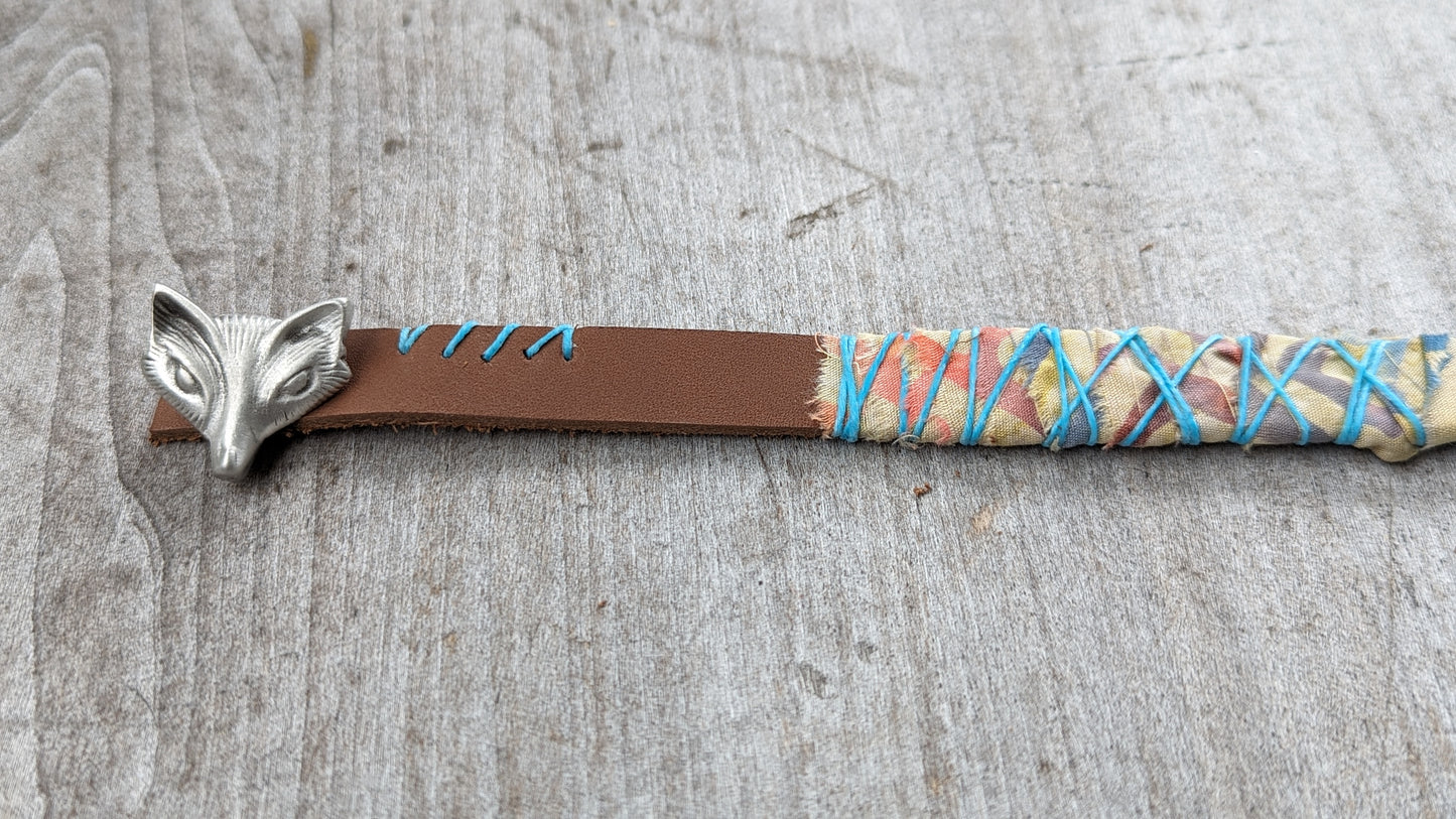 Leather Cuff with Fox Button