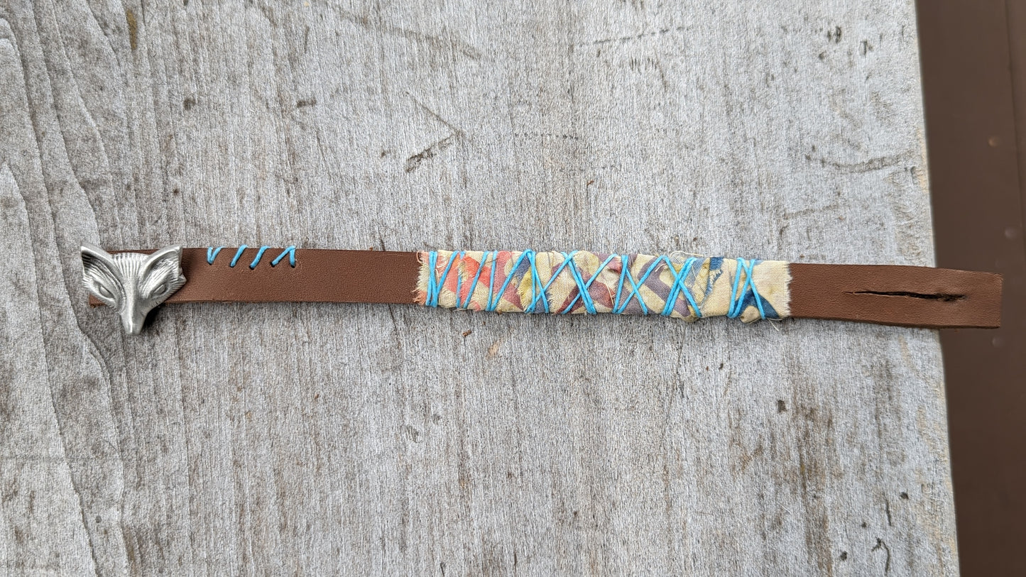 Leather Cuff with Fox Button