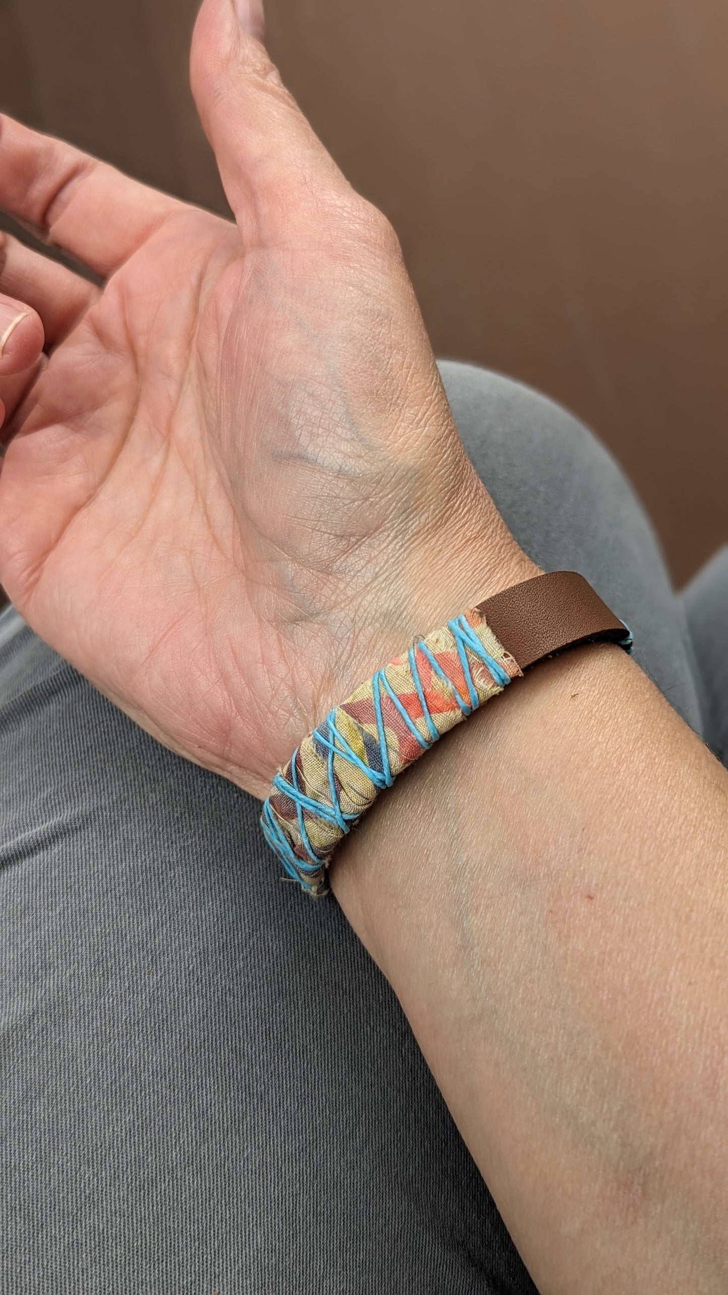 Leather Cuff with Fox Button