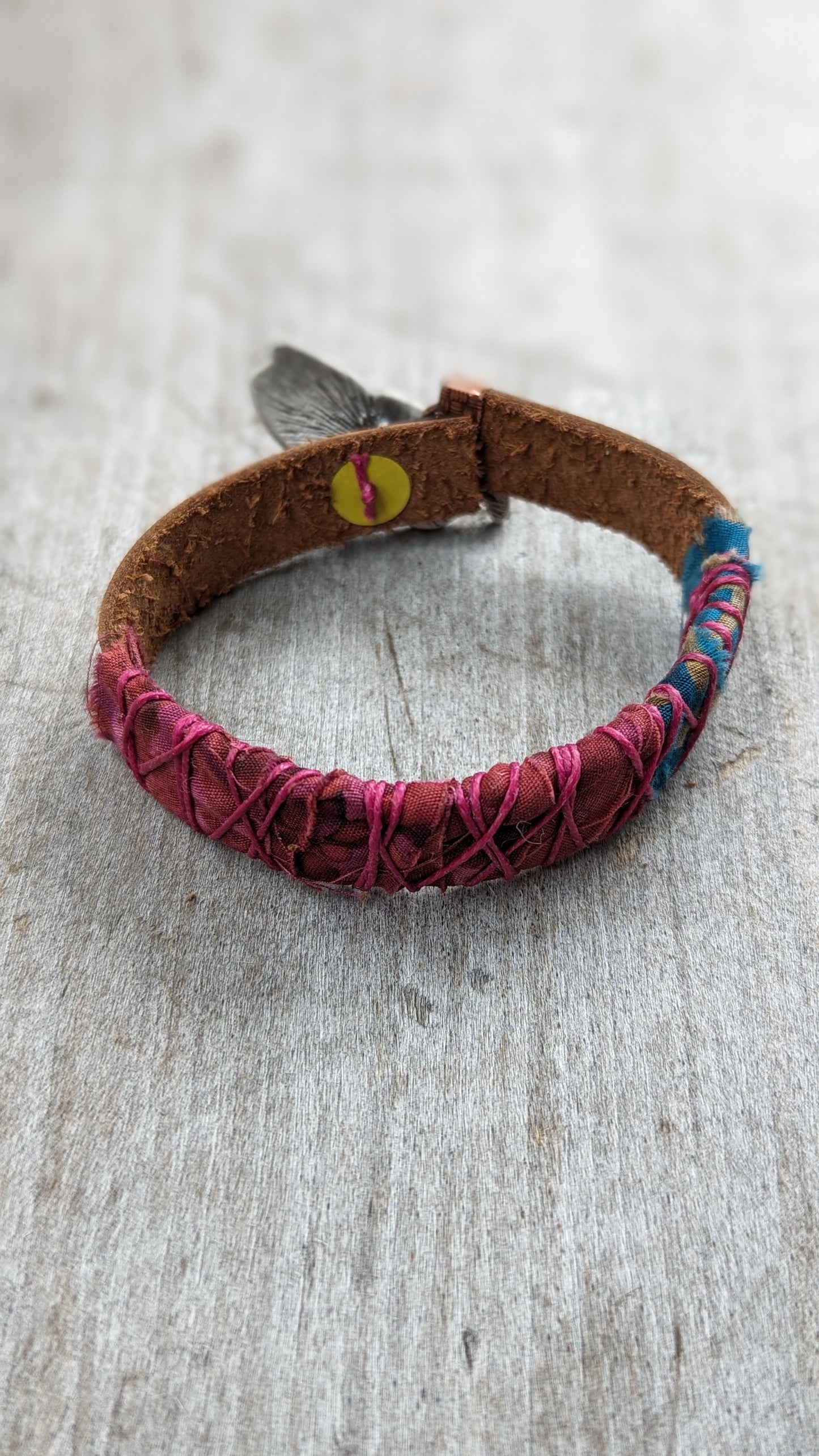 Cuff Bracelet with Rabbit Button