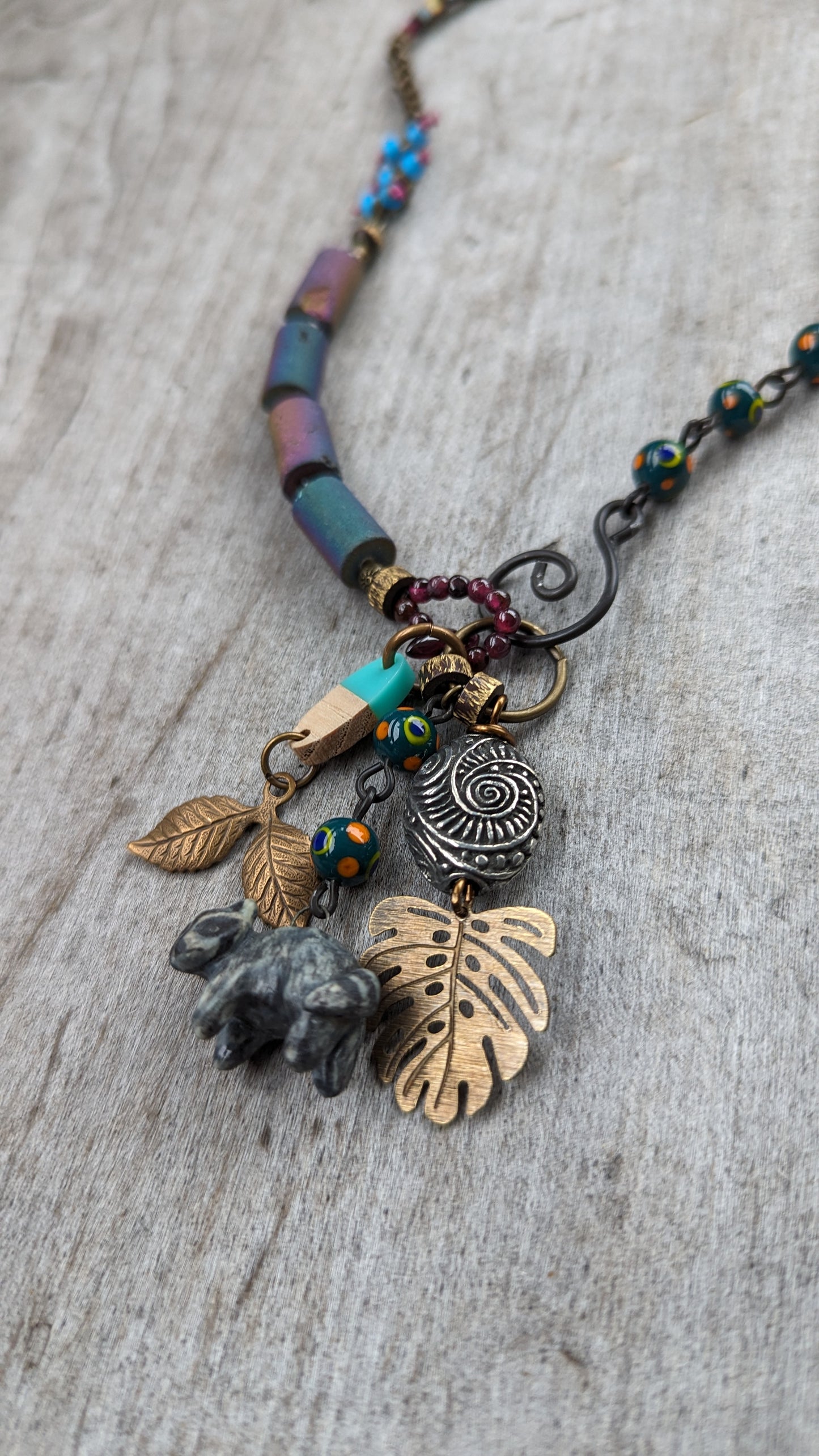 Mixed Media Raccoon TALISMAN Necklace