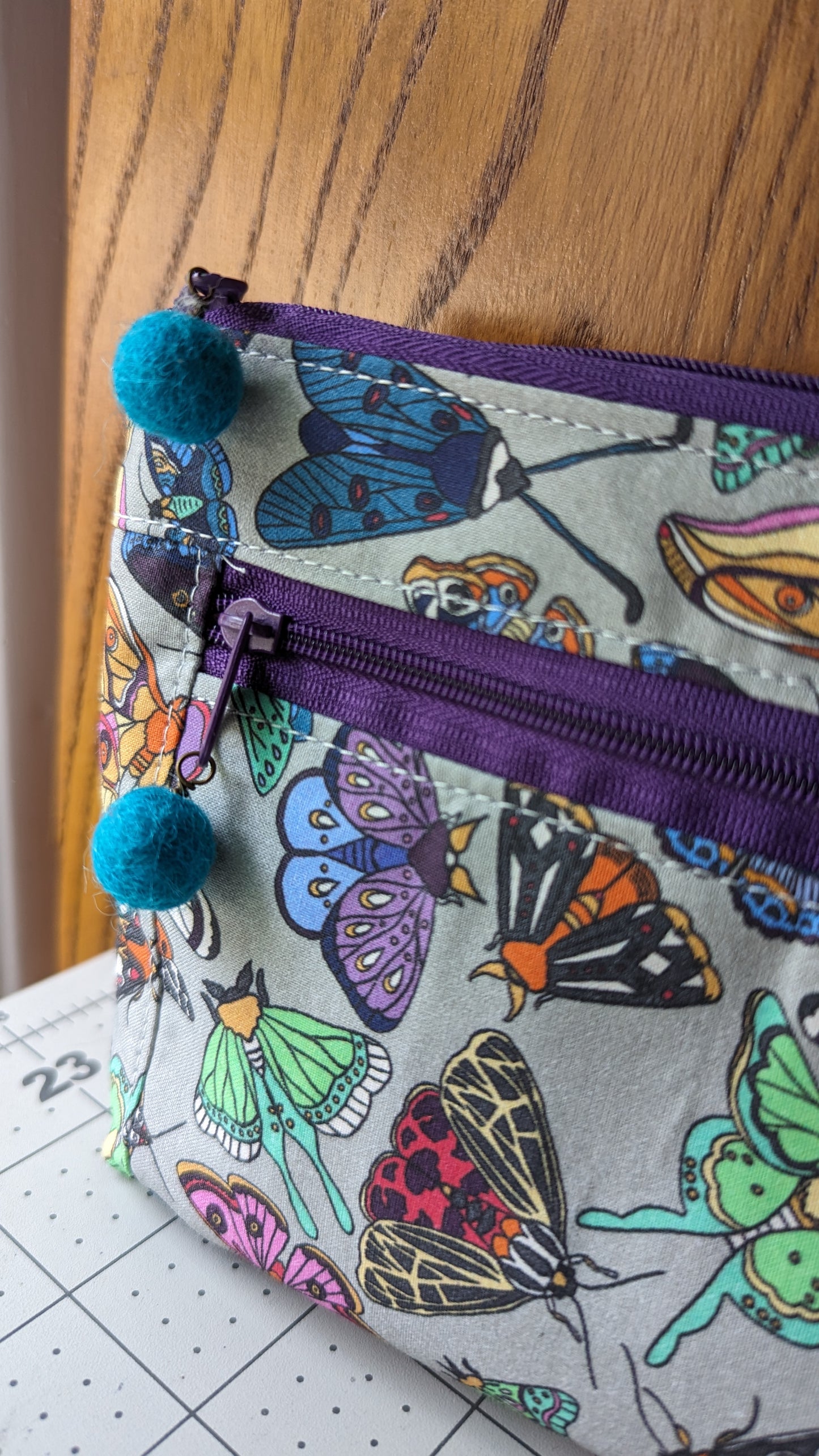 Moths Zippered Pouch
