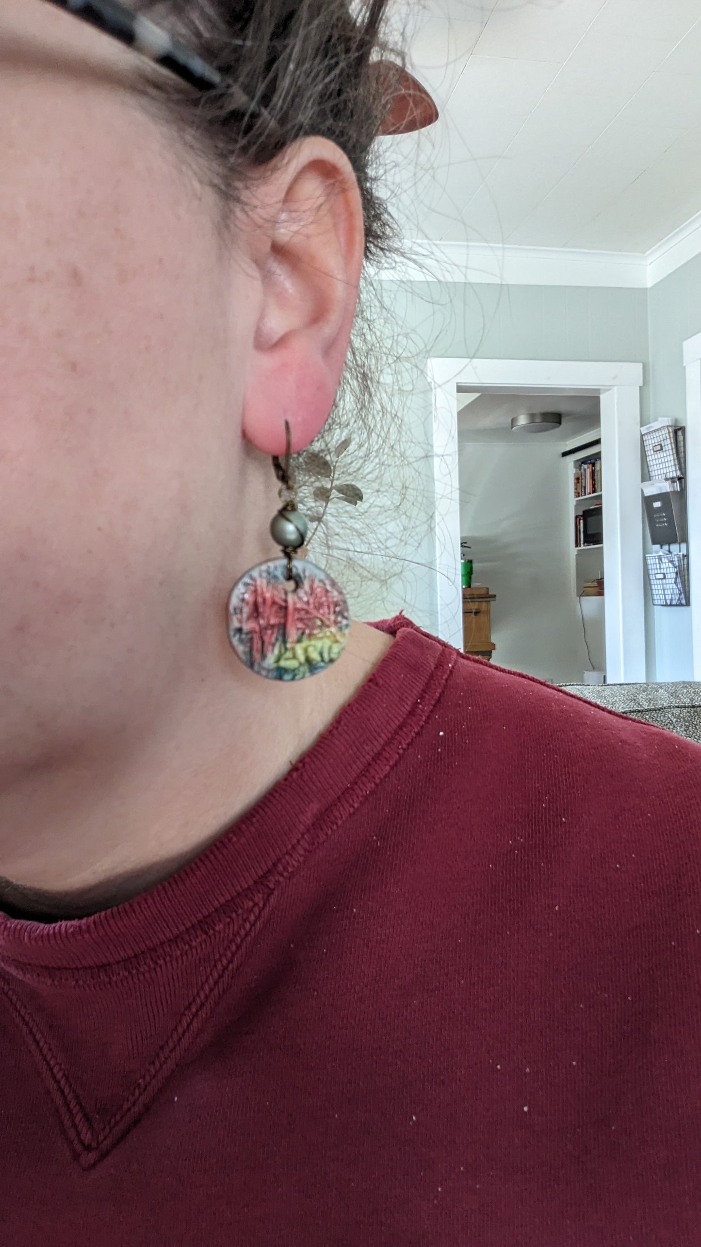 Ceramic Botanical charm Earrings