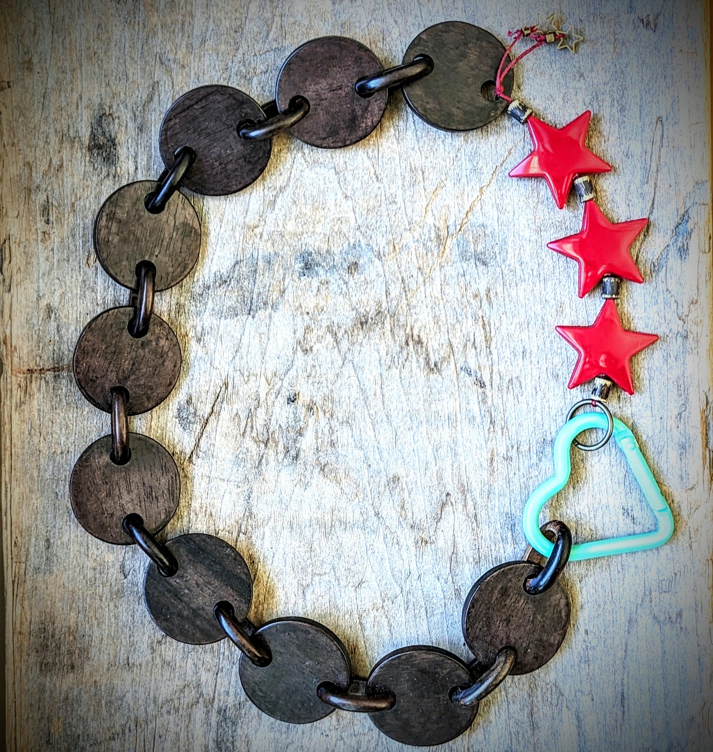 Asymmetrical Wood Chain Necklace