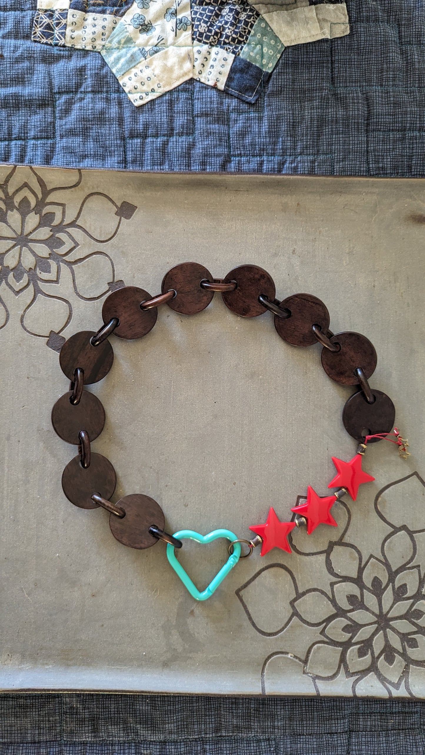 Asymmetrical Wood Chain Necklace