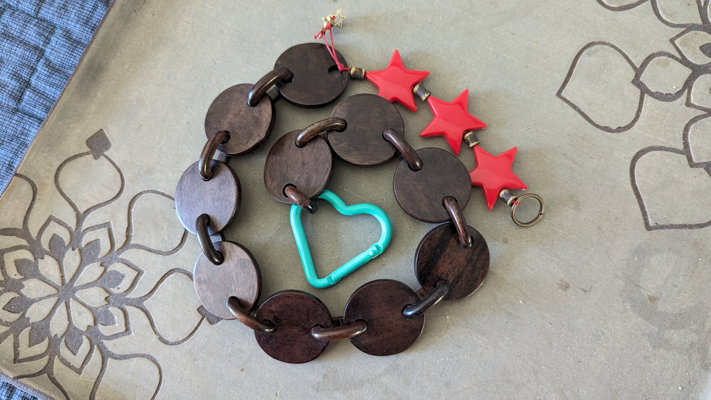 Asymmetrical Wood Chain Necklace