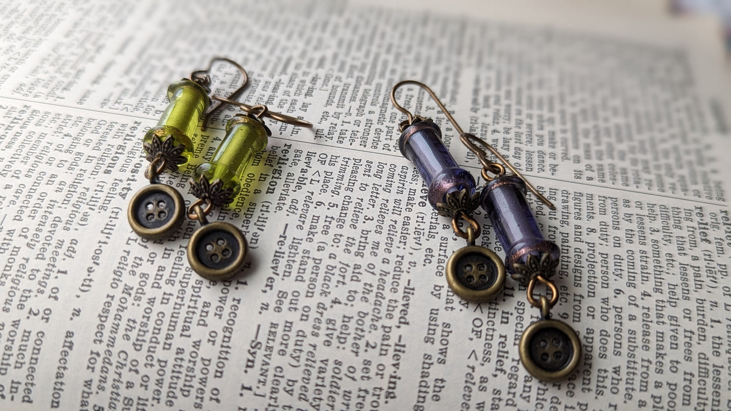 Spools and Buttons Earrings
