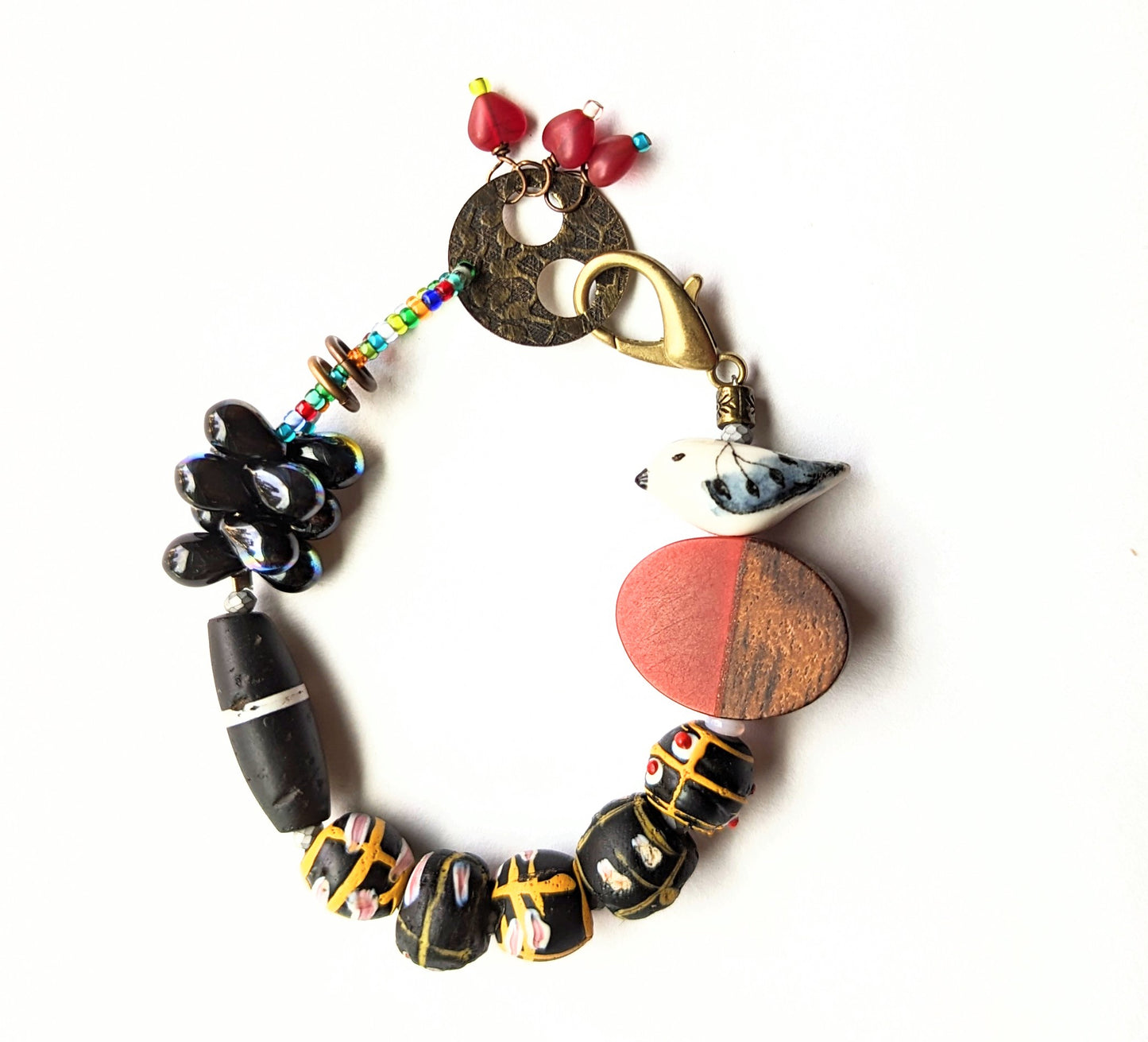 Mixed Media Bird Bracelet