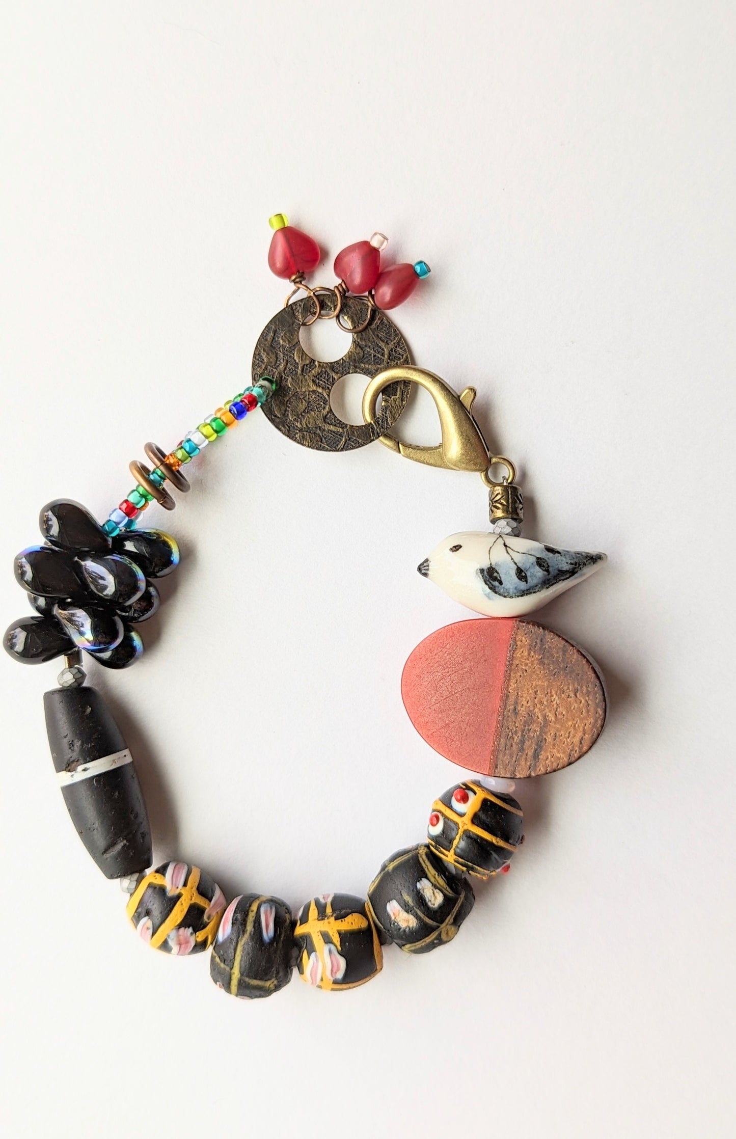 Mixed Media Bird Bracelet