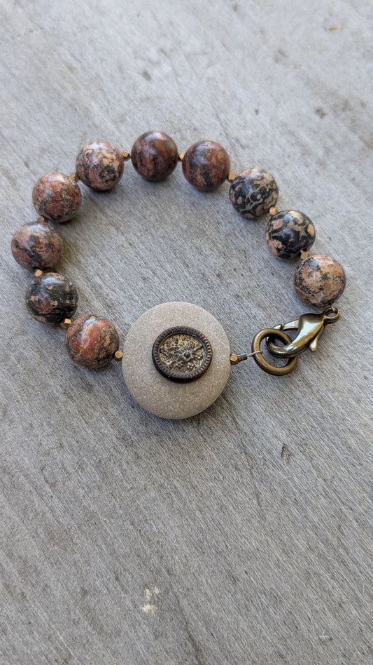 CLEARANCE Beaded Bracelet with Stone Focal