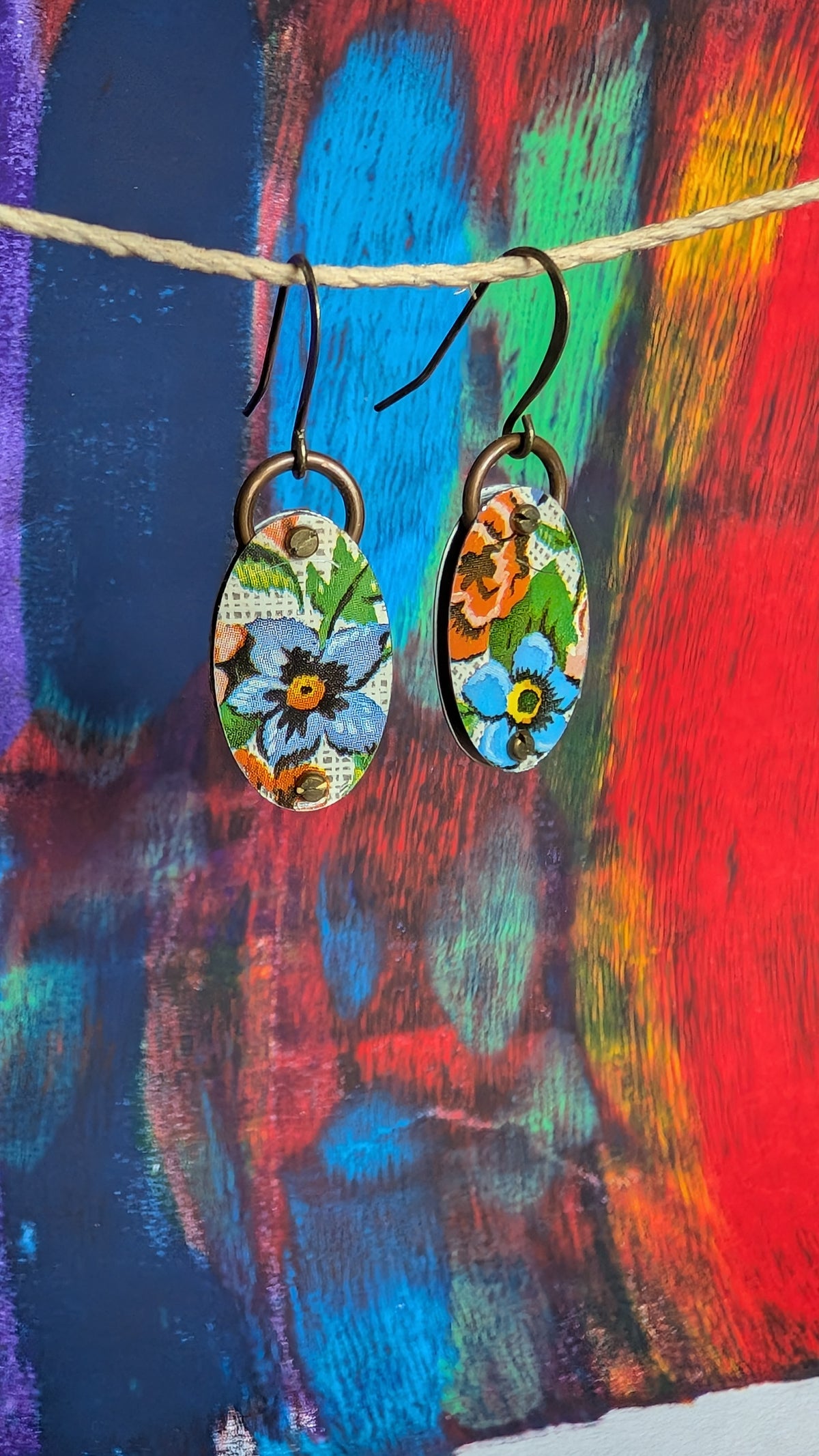Harbinger Collection Riveted Tin Ovals Earrings