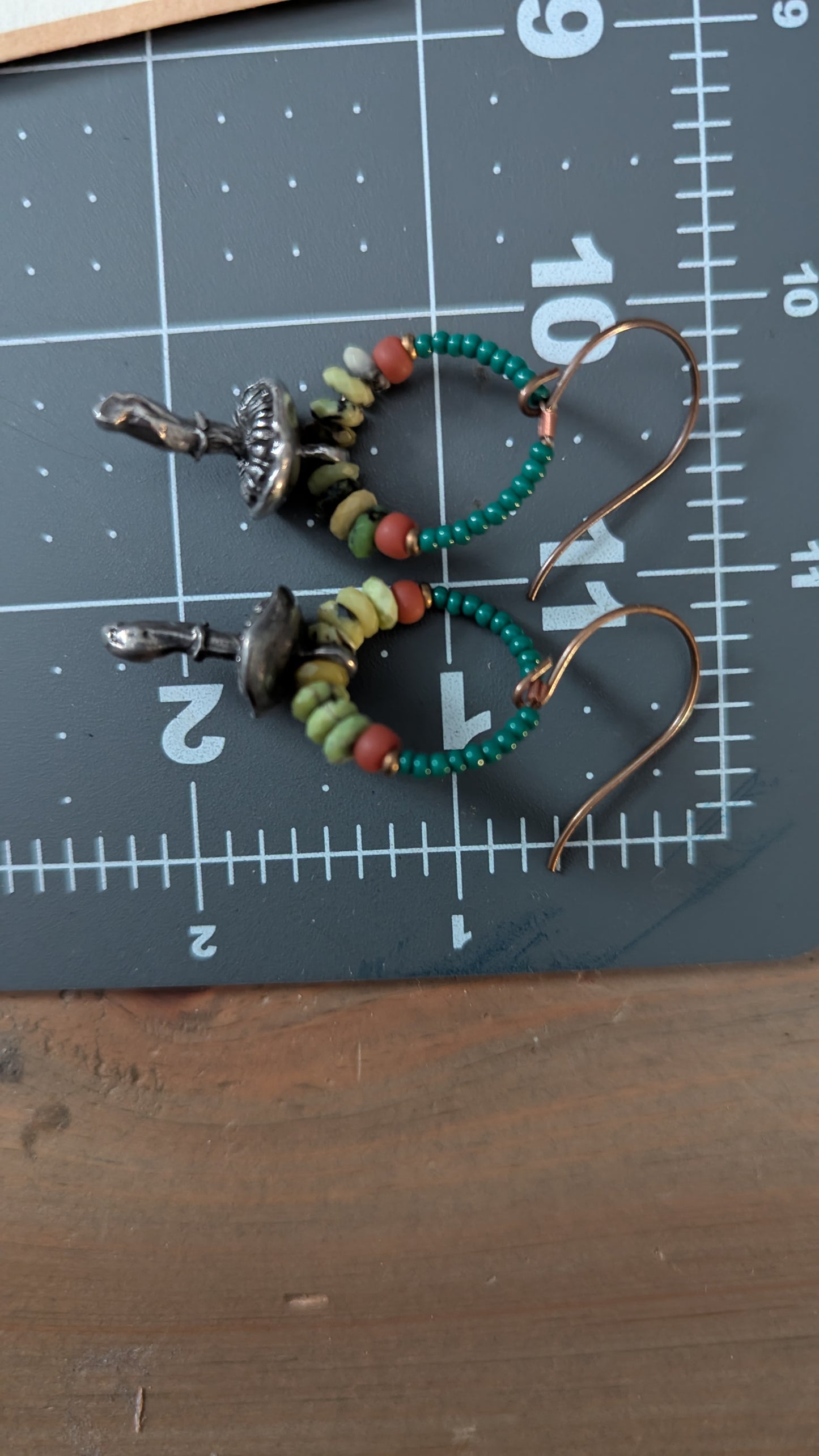 Pewter Mushroom Earrings