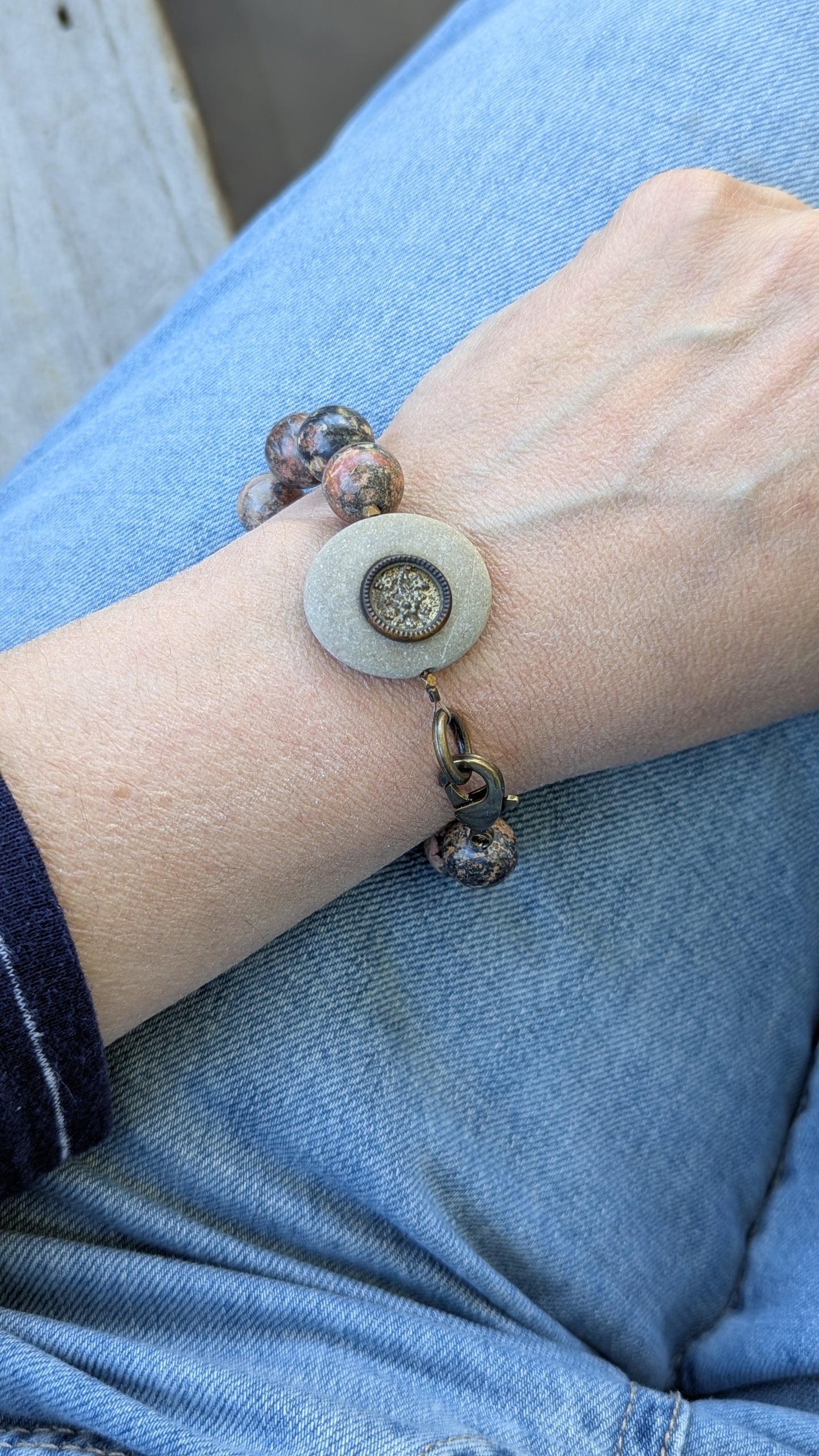 CLEARANCE Beaded Bracelet with Stone Focal