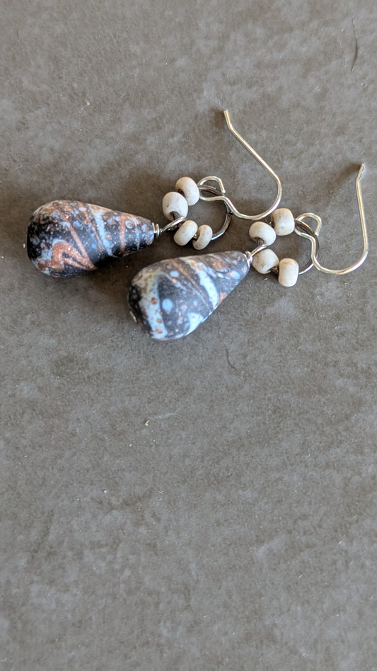 Matte Glass Drops Earrings