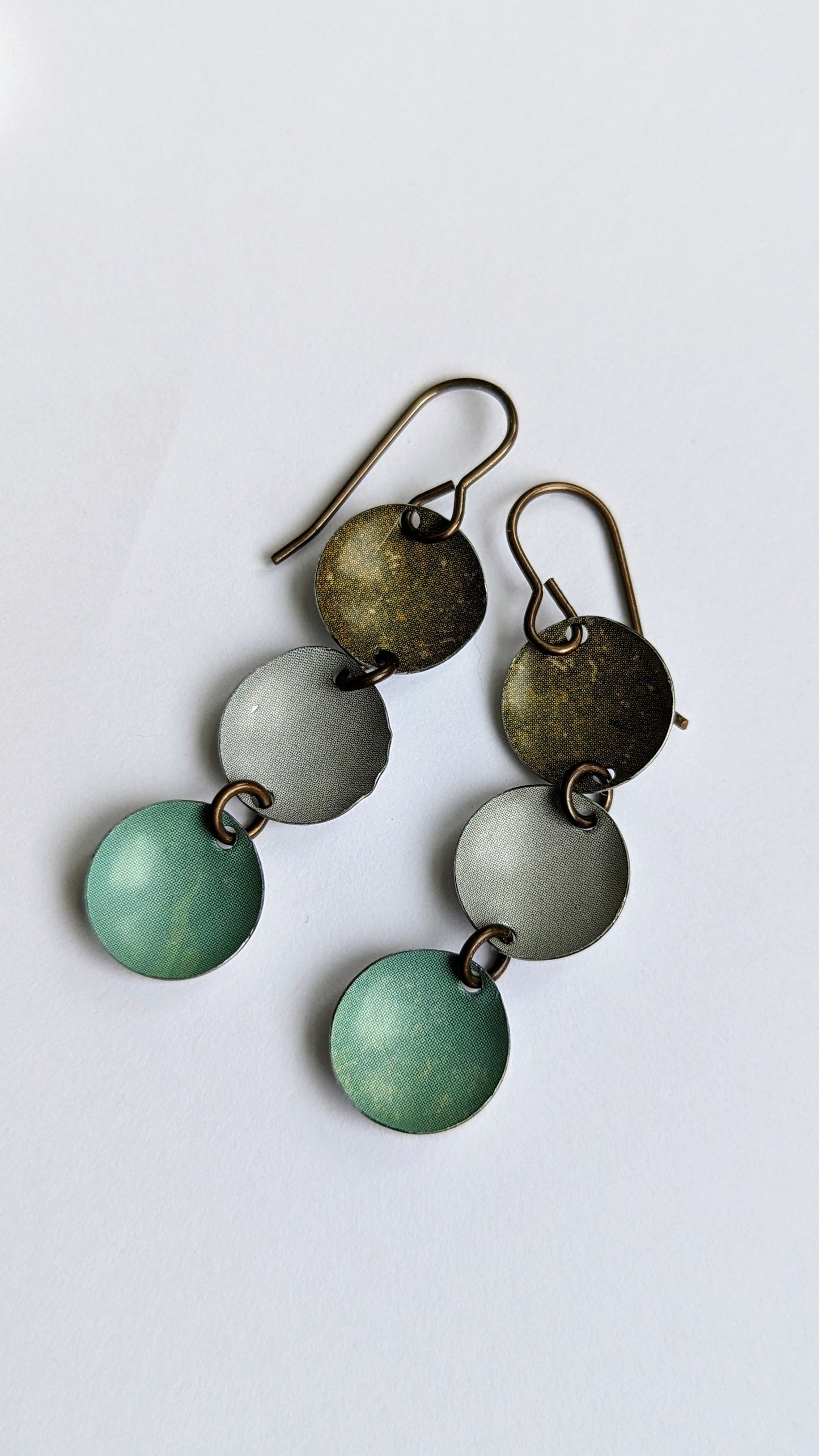 Harbinger Collection Triple Tin Disc Dangles Earrings