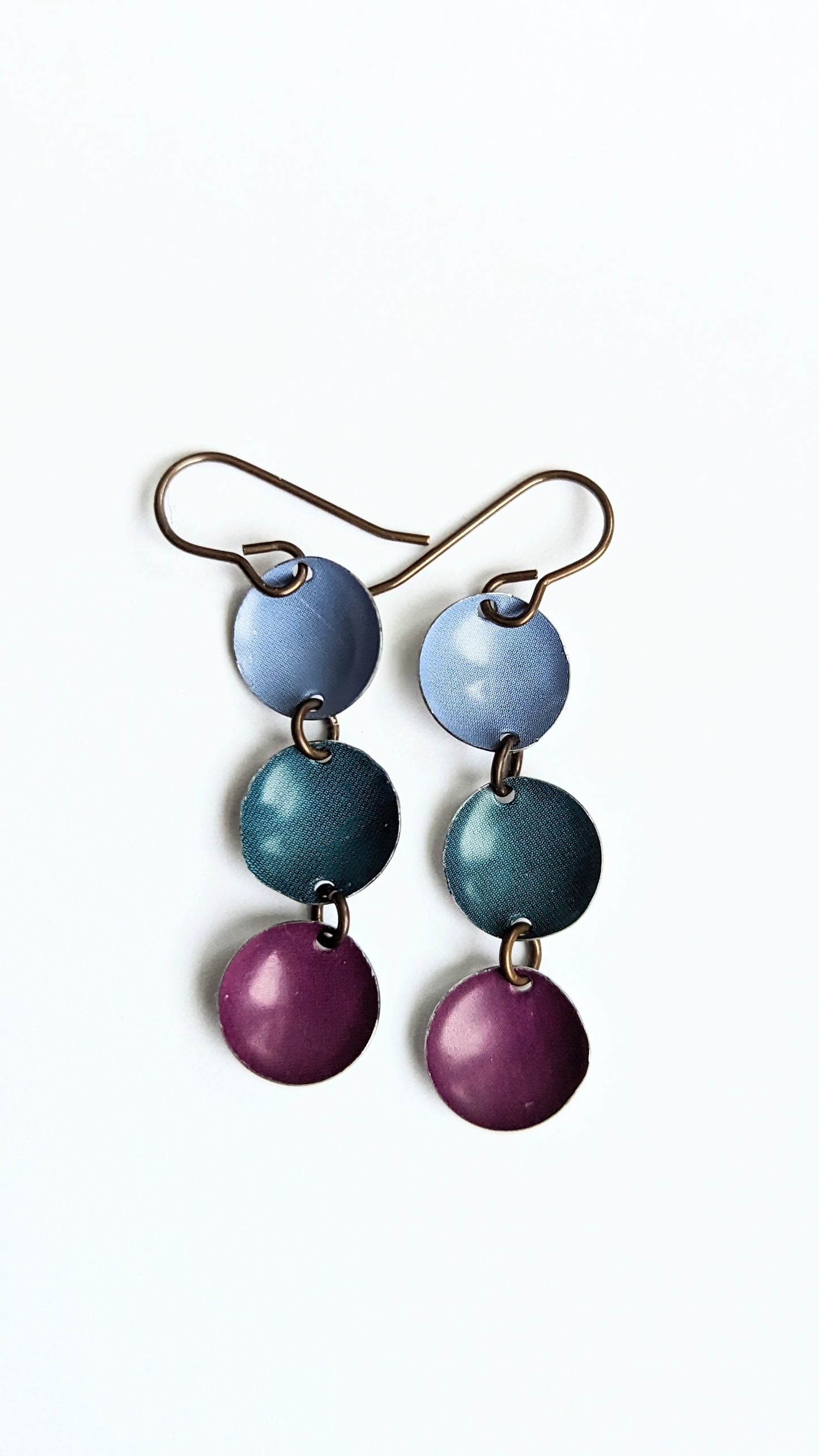 Harbinger Collection Triple Tin Disc Dangles Earrings