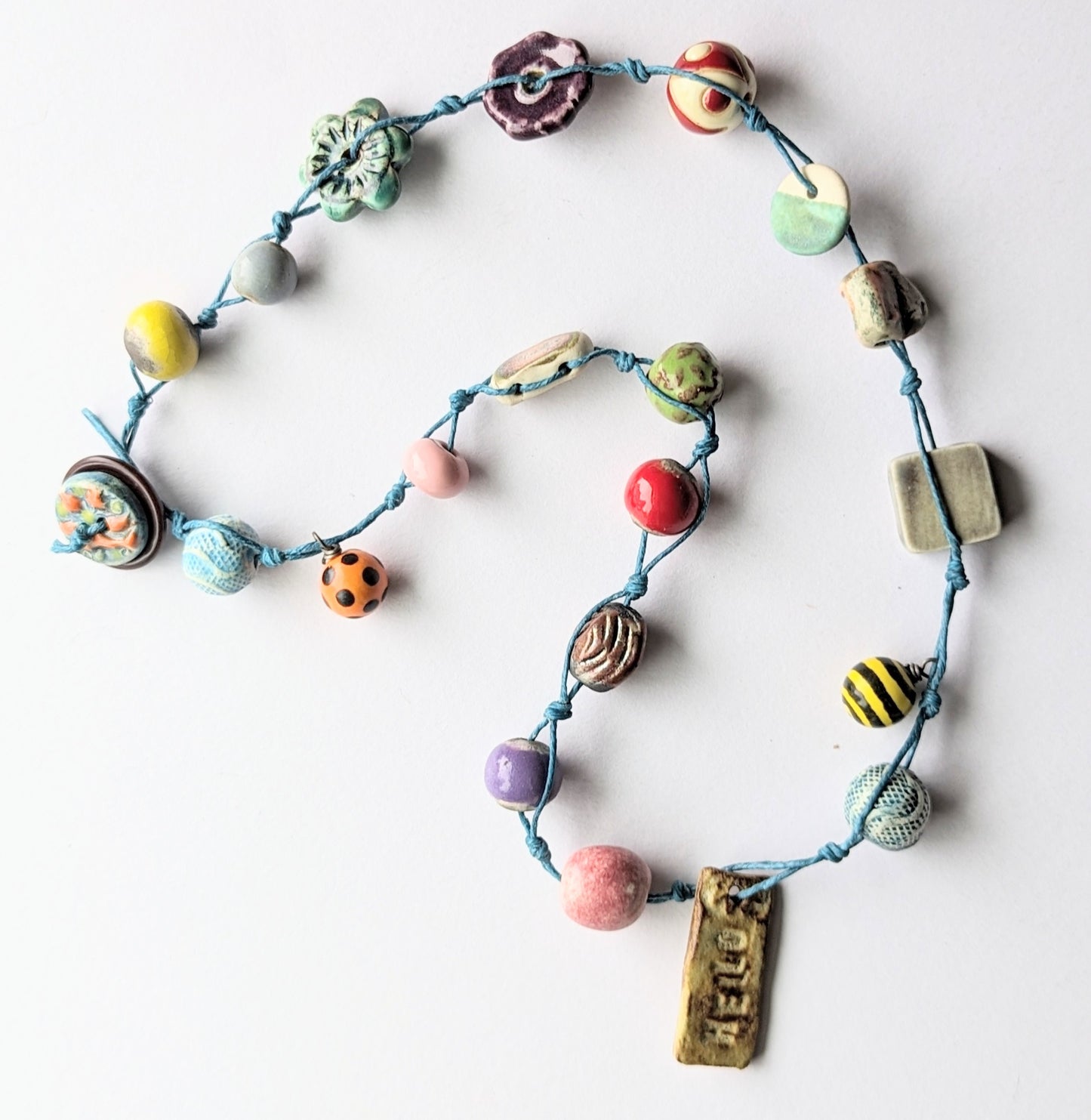 Ceramic Bead Orphans Knotted Necklace