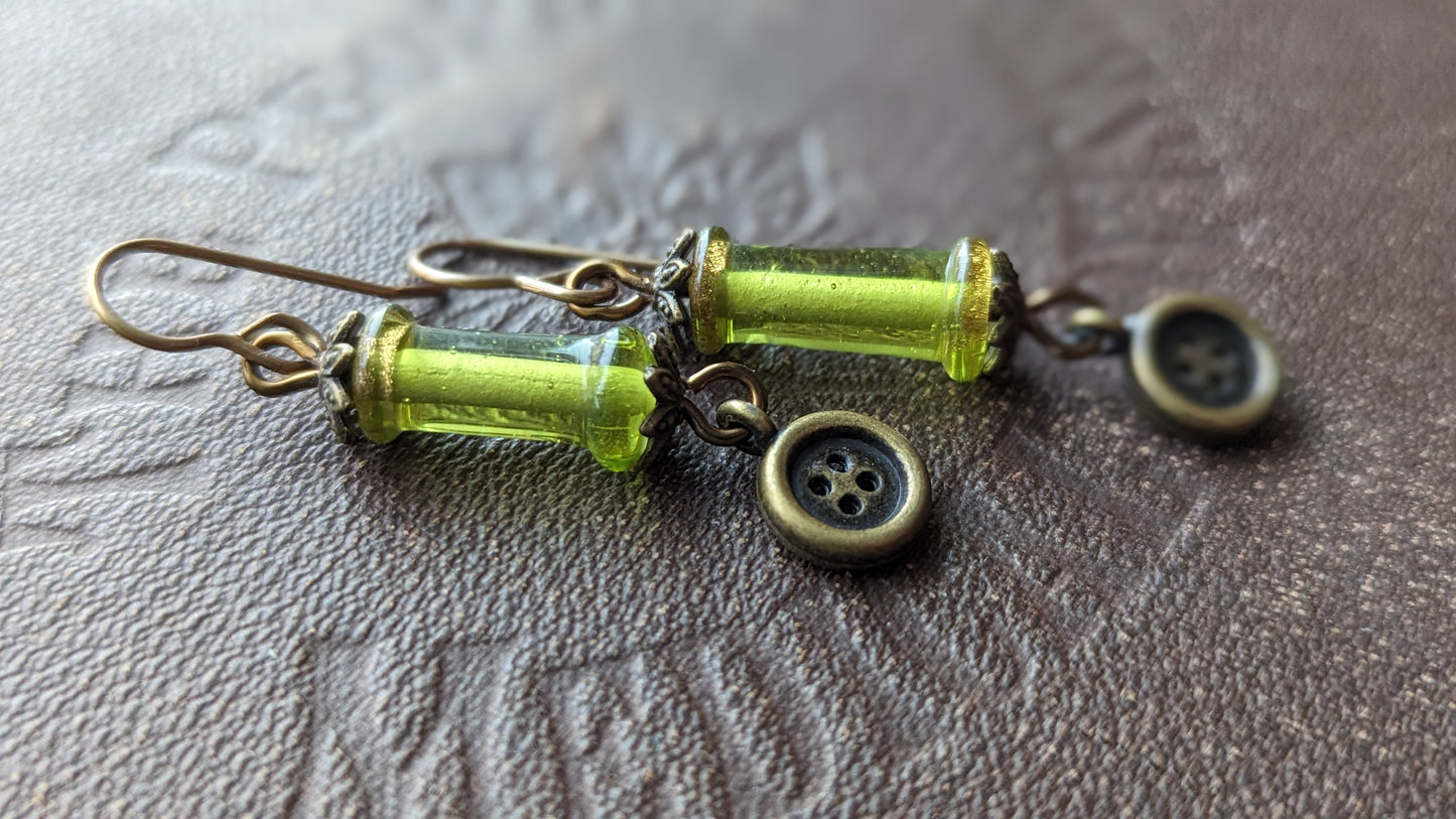 Spools and Buttons Earrings