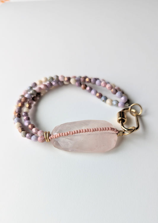 Multi strand Rose Quartz Bracelet