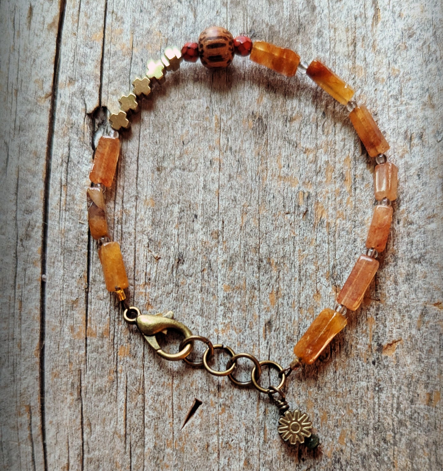 Amber Waves Beaded Bracelet
