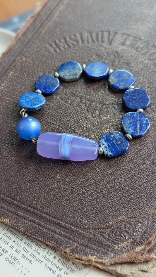 Lapis and Lampwork Bracelet