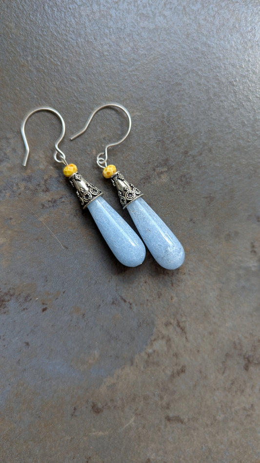Blue and Yellow Earrings