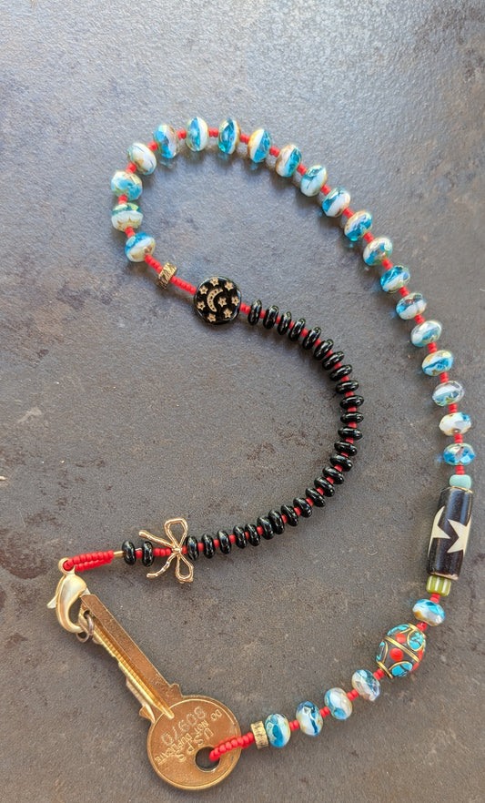 Beaded Key Necklace