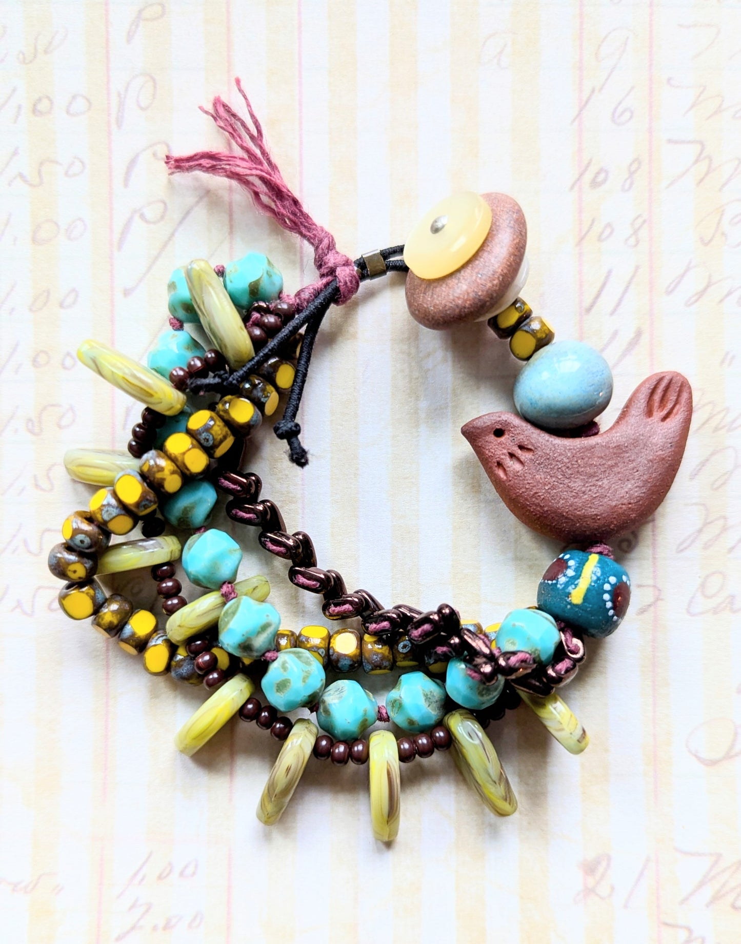 Multi Strand Bird Bracelet
