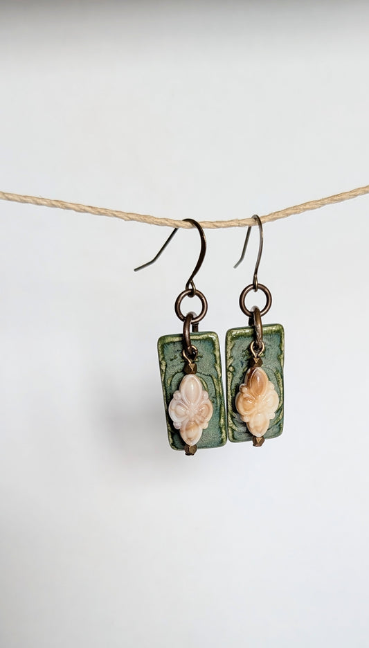 Ceramic and Lucite Earrings