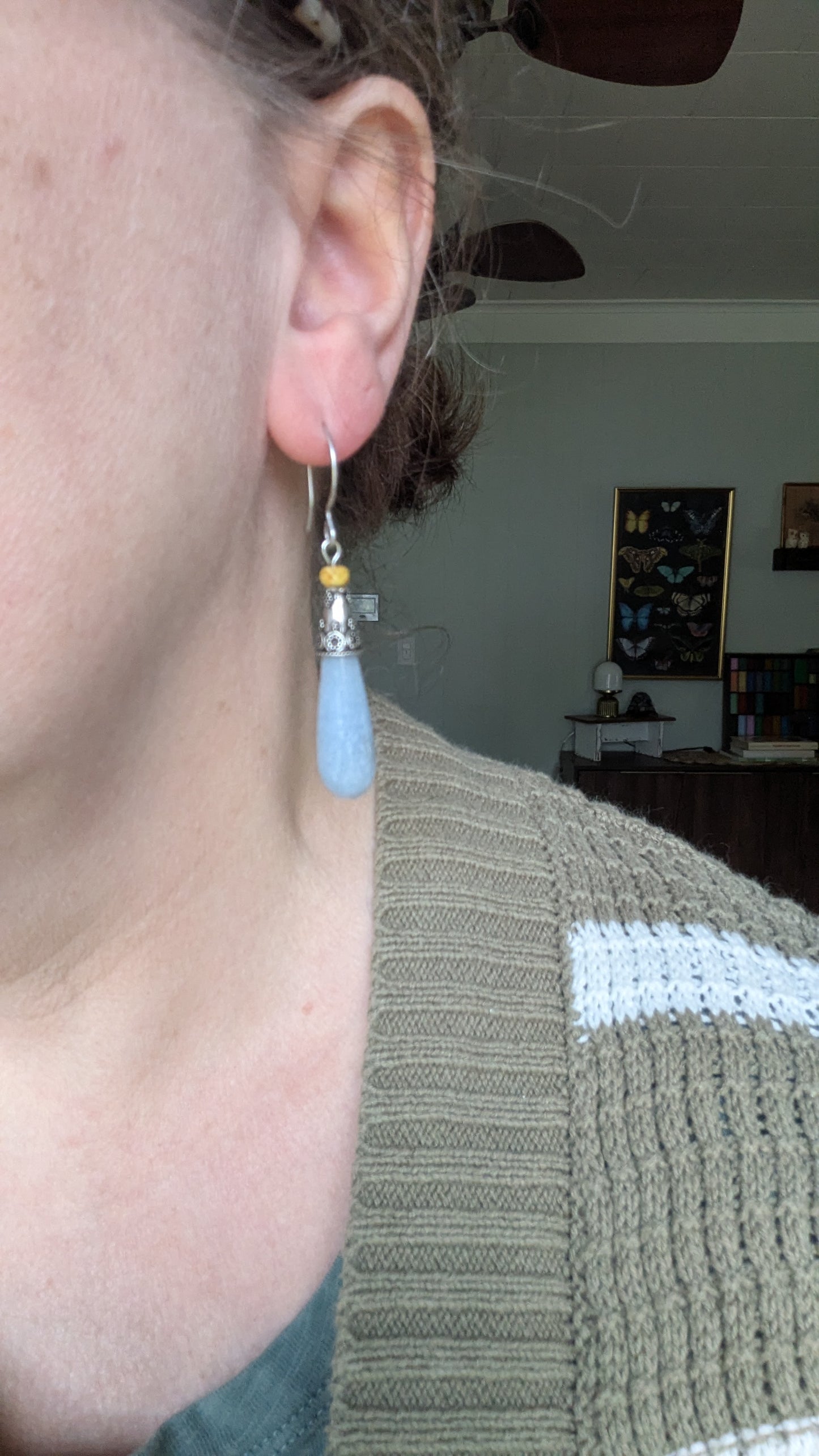 Blue and Yellow Earrings