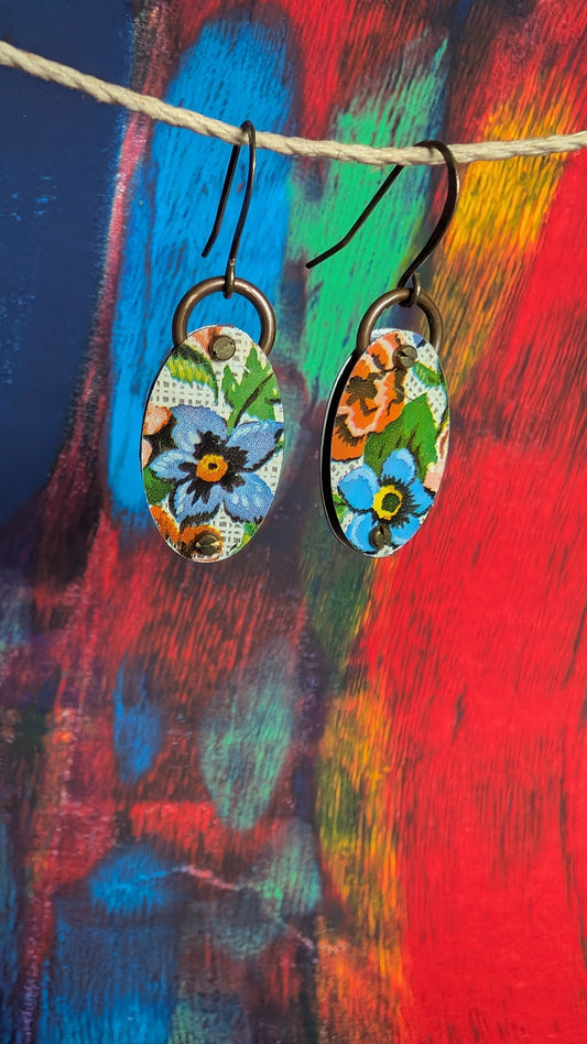 Harbinger Collection Riveted Tin Ovals Earrings