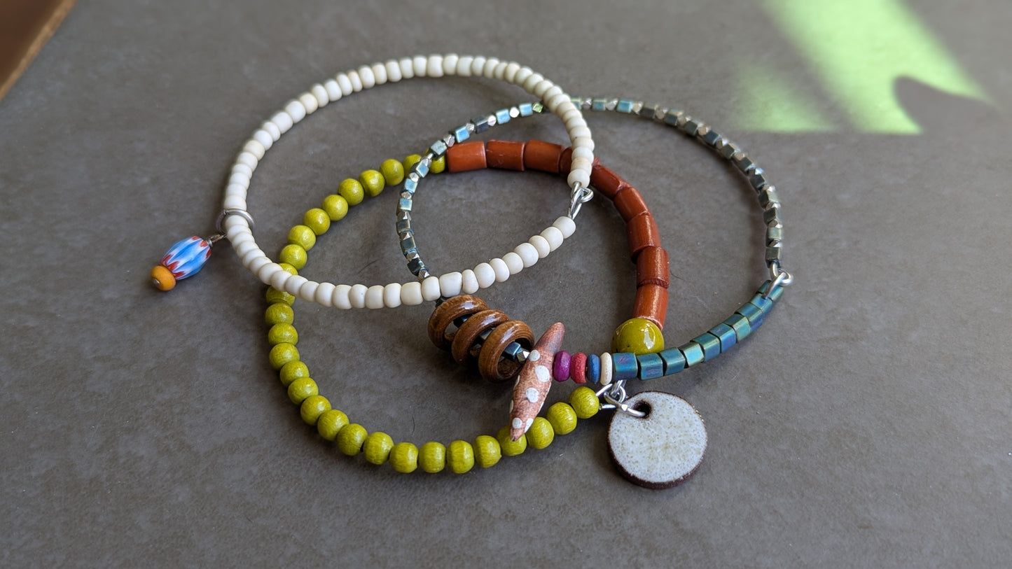 Set of 3 Beaded Bangles