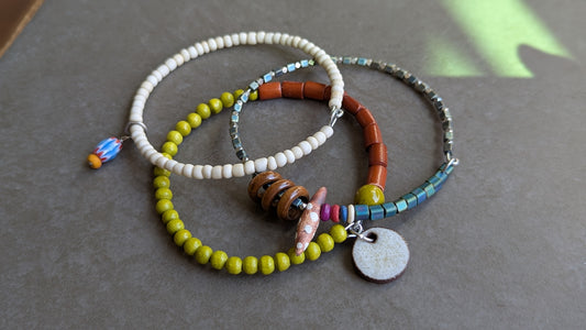 Set of 3 Beaded Bangles