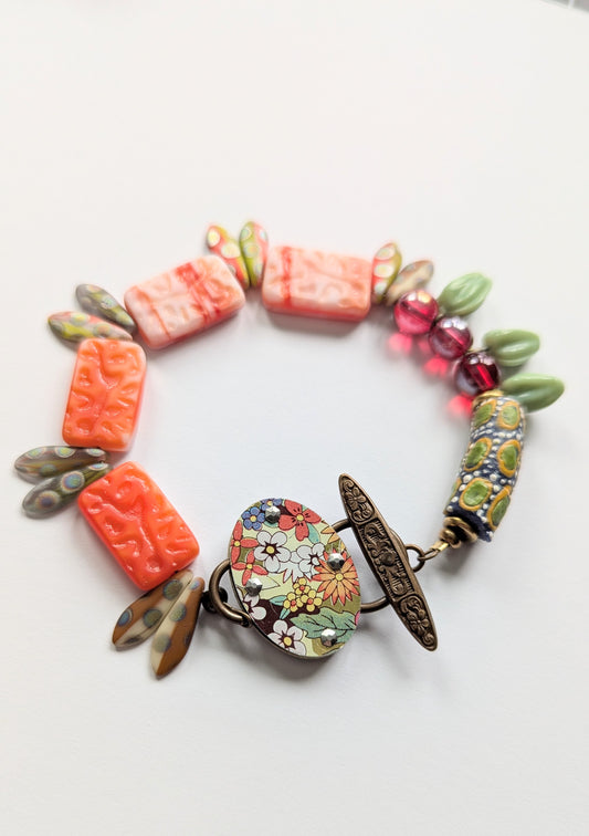 Harbinger Collection Bracelet with Upcycled Tin Toggle