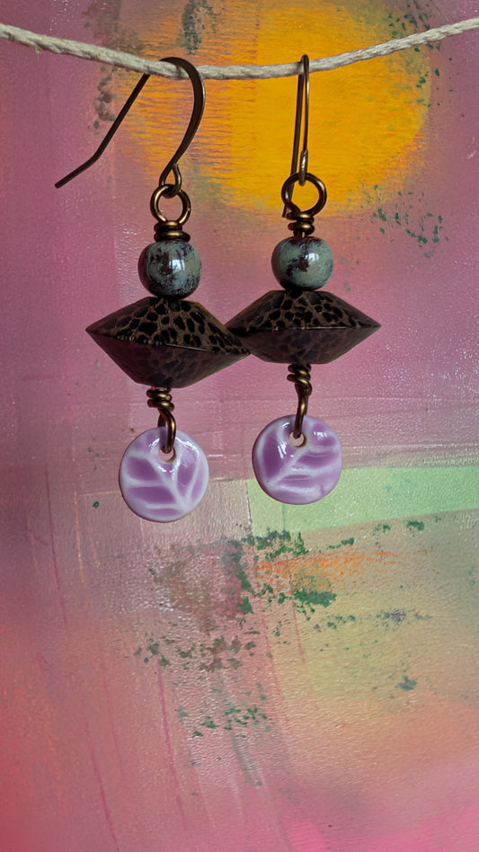 Ceramic and Wood Earrings