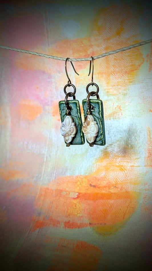 Ceramic and Lucite Earrings