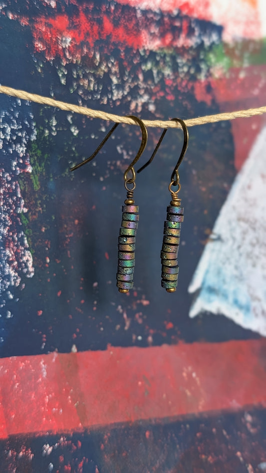 Stacked Druzy Agate Earrings
