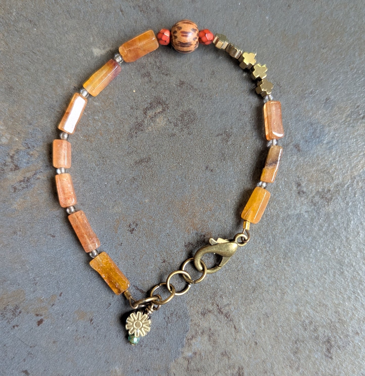 Amber Waves Beaded Bracelet