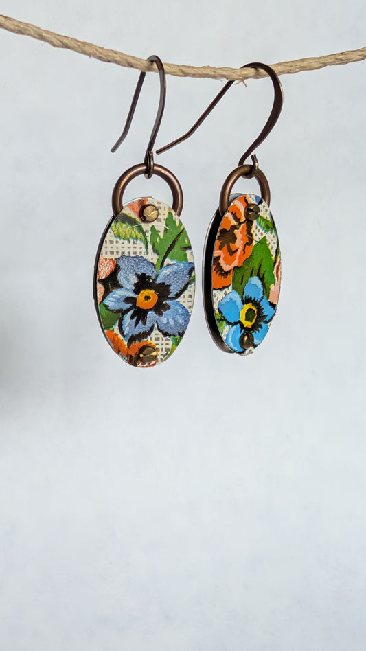 Harbinger Collection Riveted Tin Ovals Earrings
