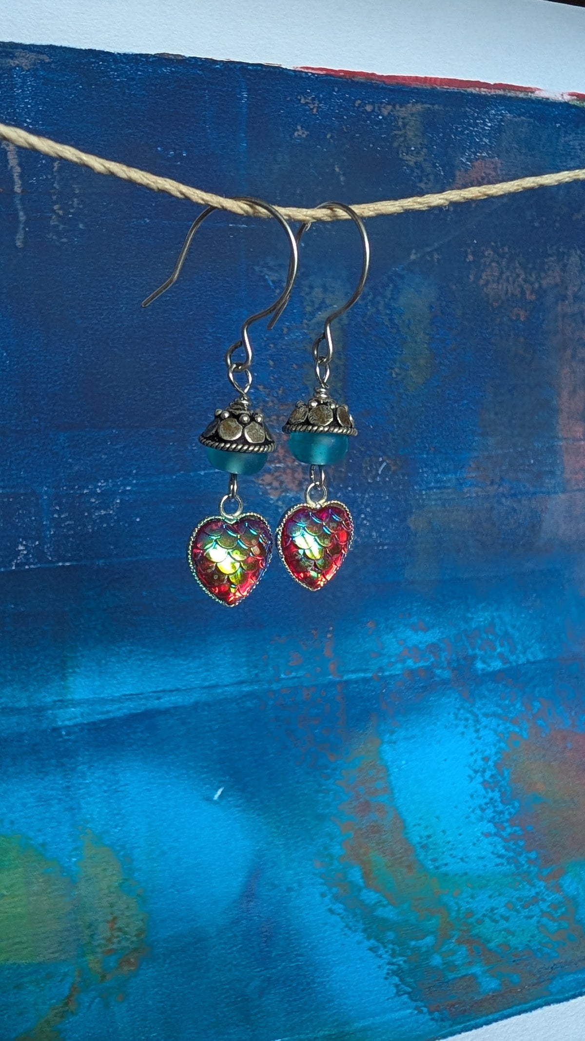 Scales Heart Dangles