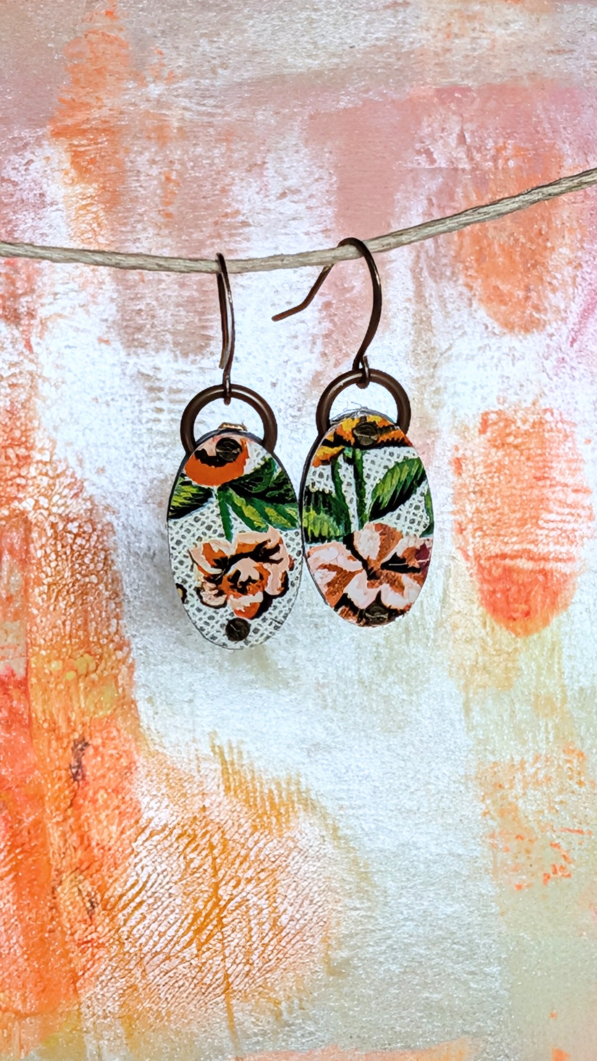 Harbinger Collection Riveted Tin Oval Earrings