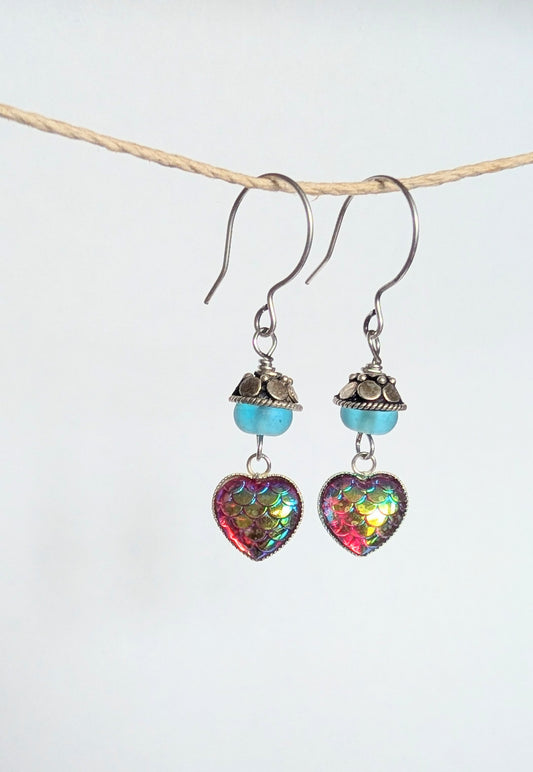 Scales Heart Dangles