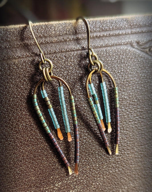 Bead and Wire Earrings