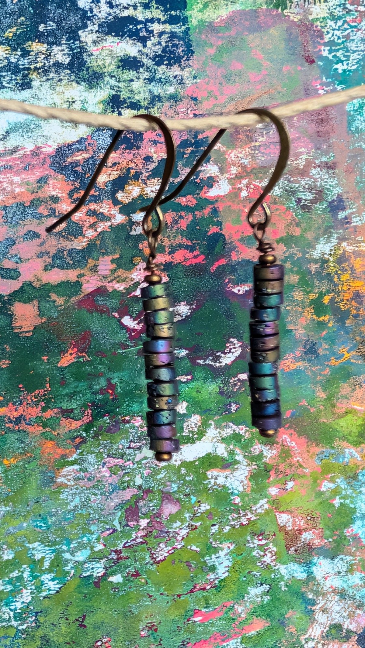 Stacked Druzy Agate Earrings