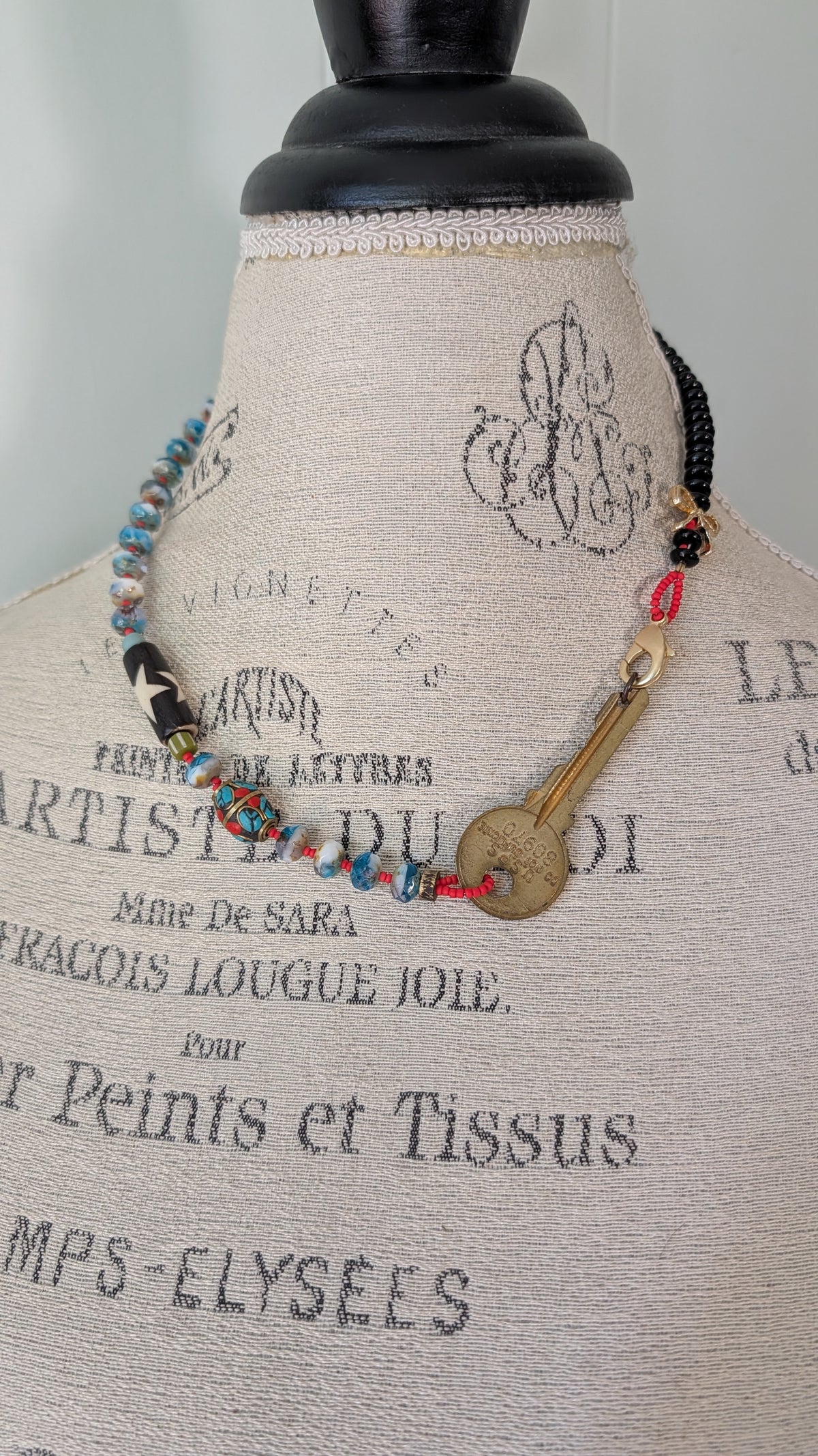Beaded Key Necklace